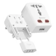 Universal adapter with built-in USB charging port. Perfect for international travel, compatible with global plugs, and ensures fast charging for all devices.