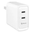 Compact wall charger with USB-C PD 20 W and dual port for fast charging. Ideal for smartphones and tablets, ensuring reliable performance and portability.