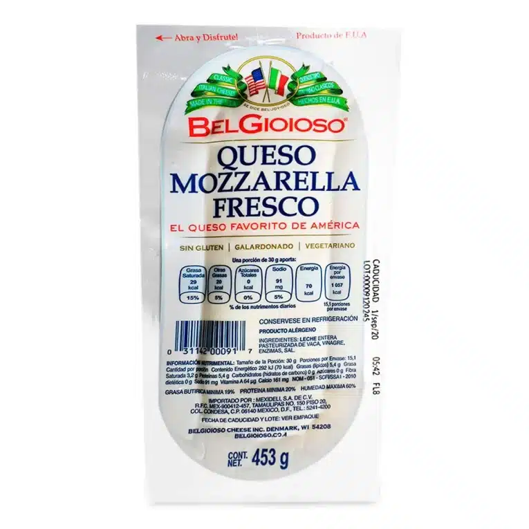 Belgioso Mozzarella fresh cheese 453gr